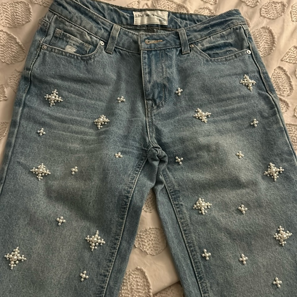 Banjara beaded straight leg jeans
